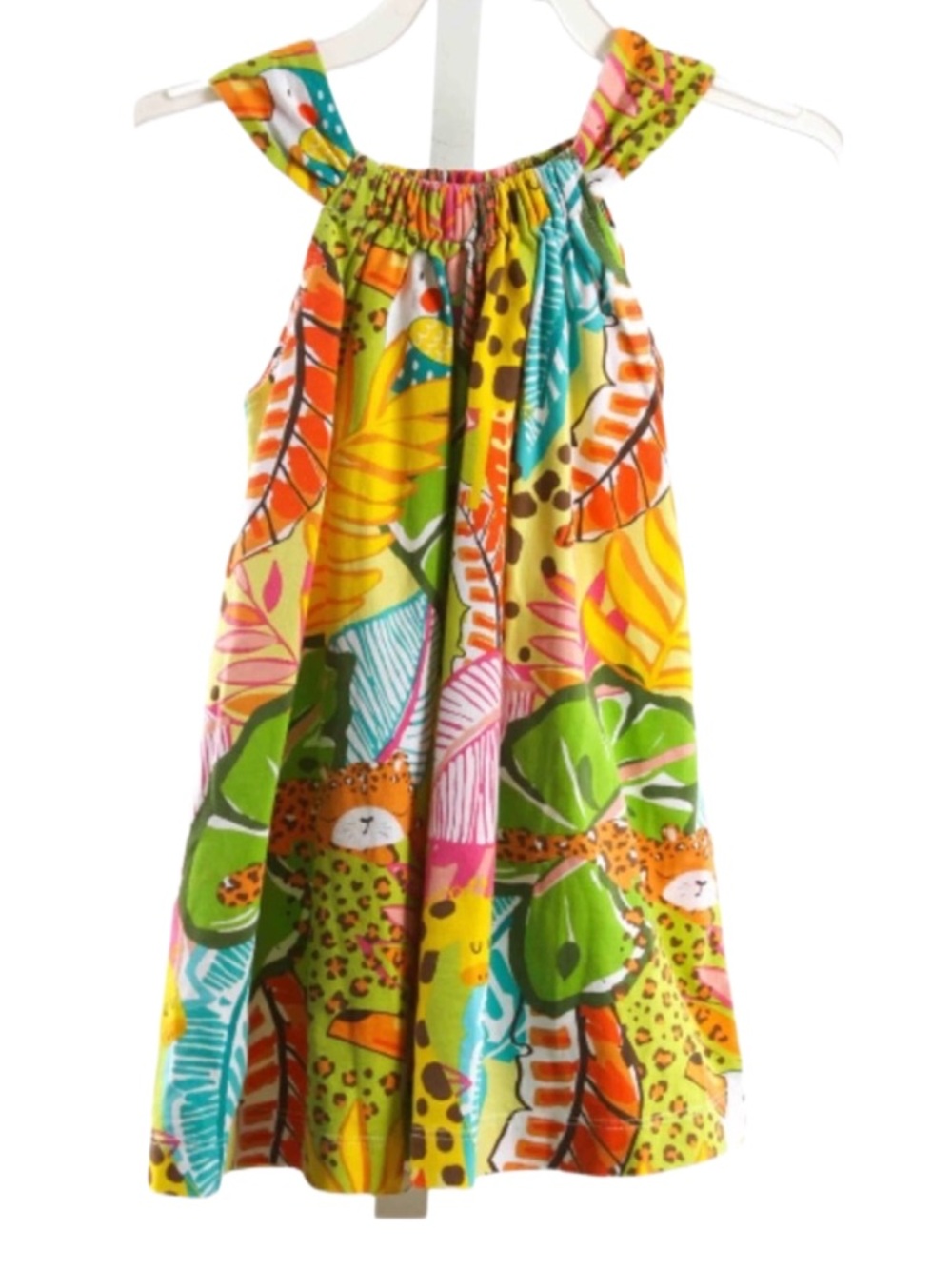 Mayoral Tropical Print Sundress in Yellow, Green, Pink, Orange, Blue EUC 24M